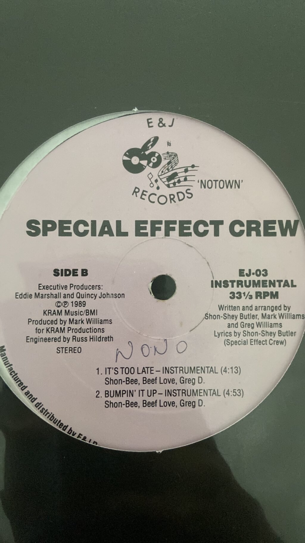 Special Effect Crew – It's Too Late / Bumpin' It Up / Are You The One For Me - Image 3