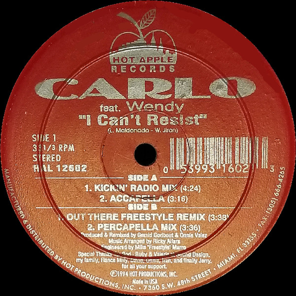 Carlo Feat. Wendy – I Can't Resist